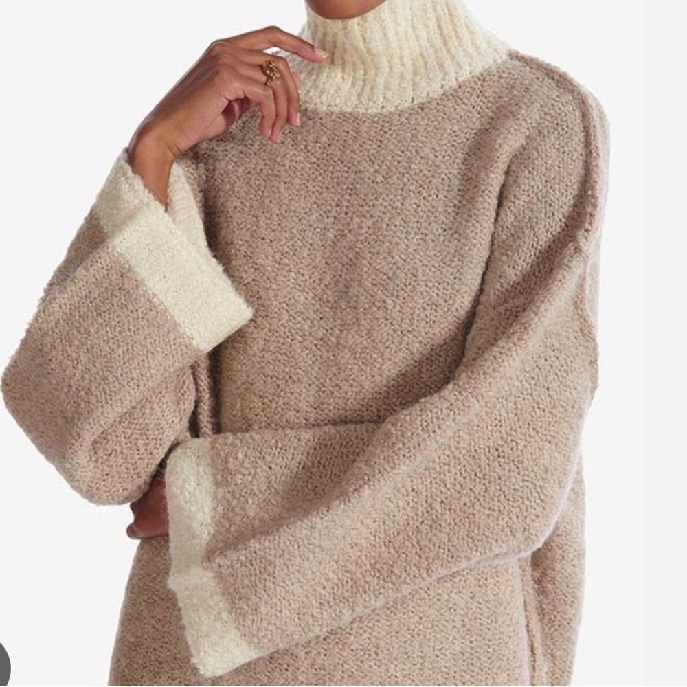 Staud Dylan Sweater in mushroom and ivory